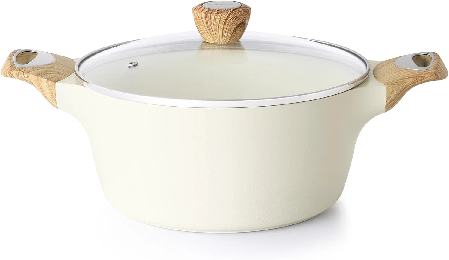 Healthy Ceramic Nonstick Stock Pot with Lid, 2.6/4.5/6.6 QT, Induction Safe