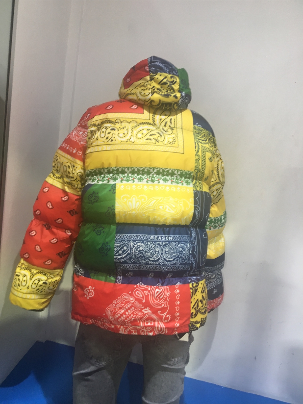 REASON BRAND MULTI COLOR BANDANA PUFFER 
