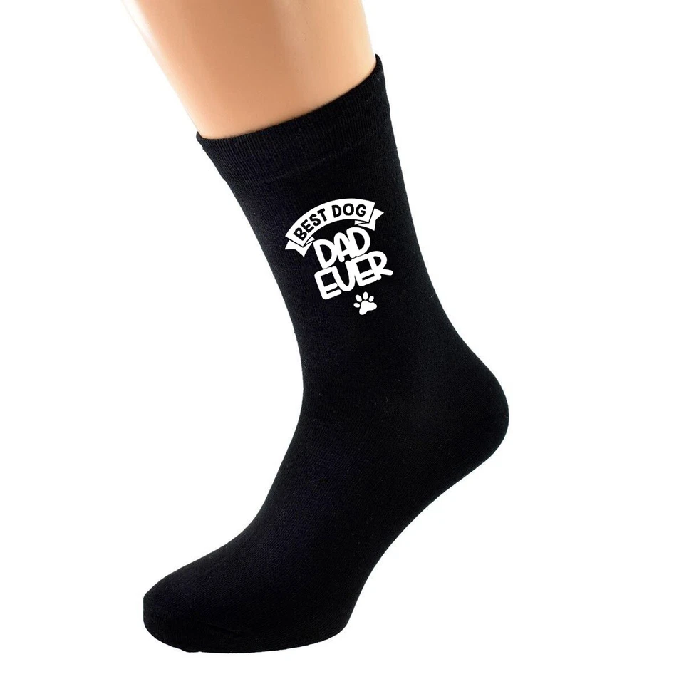 The Best Dog Dad Ever Fathers Day Black Socks UK 5-12 N1295