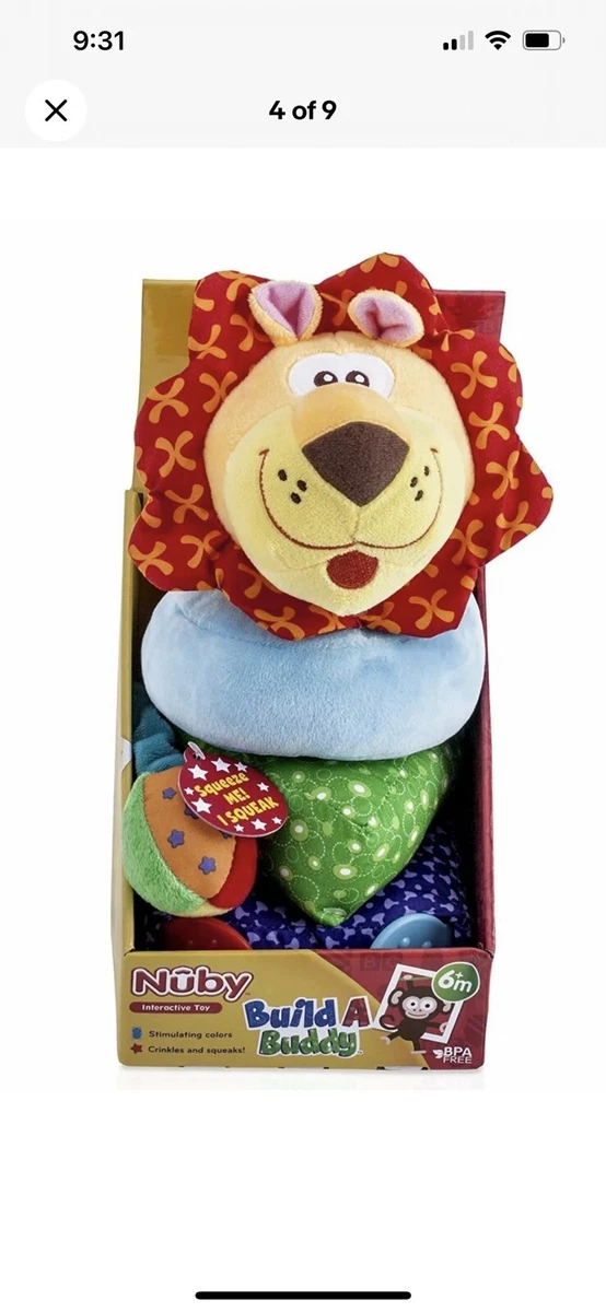 Nuby Build-A-Buddy - Bright Colors & Fun Sounds - 6+ Months -Squeaks - BPA Free