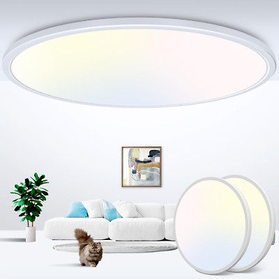 2Pack 20'' LED Flush Mount Ceiling Light, 50W, 3 Color Temperatures, Modern Desig