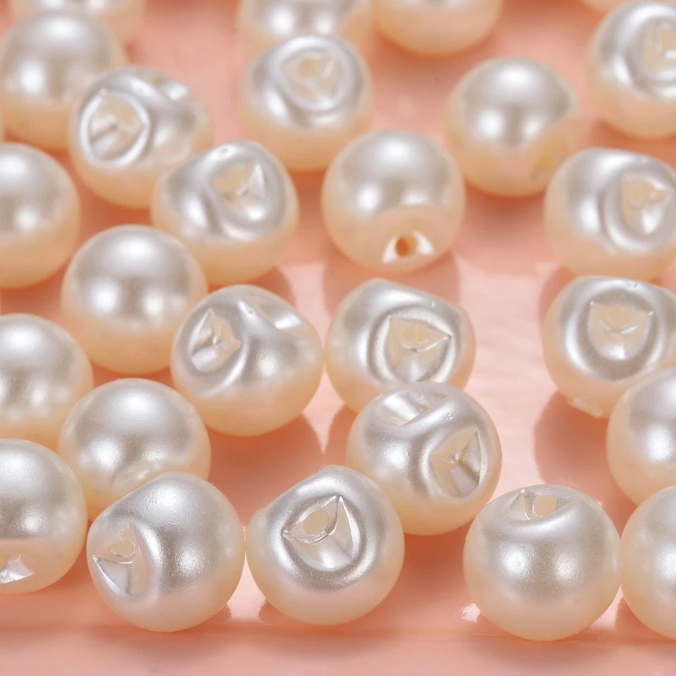 Crafts DIY Round Pearl Buttons Scrapbooking Sewing Clothing Dress Accessories - Image 3 of 4