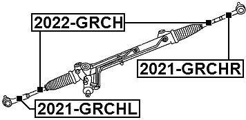 Extremo de varilla de dirección izquierda FEBEST 2021-GRCHL OEM 05143555AC Foto 2 de 3
