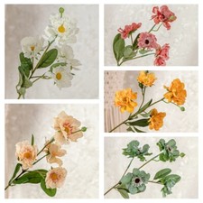 Artificial Poppy Flower Stems Set of 3 