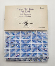 Factory Pack Swarovski Crystal Lt Sapphire AB 15mm Long Squared Tube 5205 Beads