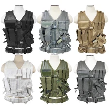 VISM Cross Draw Airsoft Tactical Vest w/ Holster by NcSTAR Regular Size CTV2916