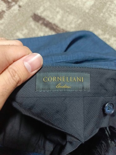 Vintage Cormeliani Silk & Linen Bespoke classic blue 3 button summer suit 46R - Picture 14 of 19