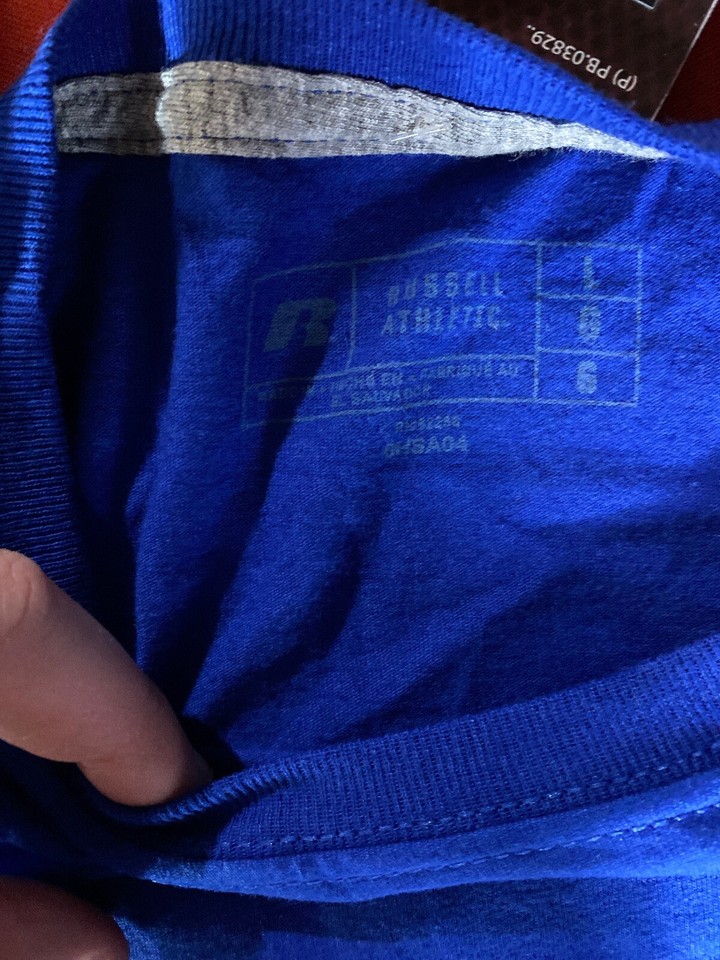 Russell Athletics Mens Blue Kansas Jayhawks Lawrence KS T Shirt Size