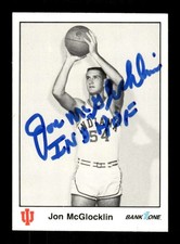 1986 Bank One Indiana Hoosiers 21 Jon McGlocklin signed autograph  w HOF Insc ce