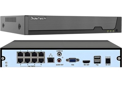 JideTech NVR 8 Channel PoE 4K 8 Ports 16CH Extendable Network Video Recorder
