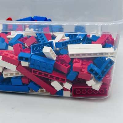 #ad LEGO Red White Blue Parts Lot 1.84 Lbs Bulk Bricks Plates Pieces LEGO $18.88