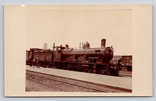 Early 1900s Real Photo Postcard London Steam Locomotive at Station