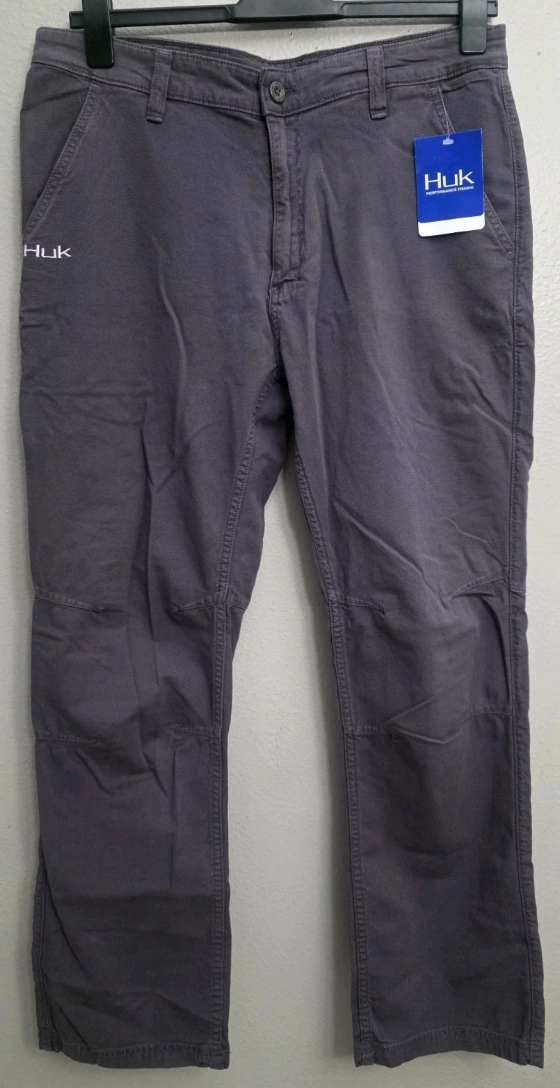 Huk Performance Fishing Trawler Pants Charcoal Grey Mens Size 36 New