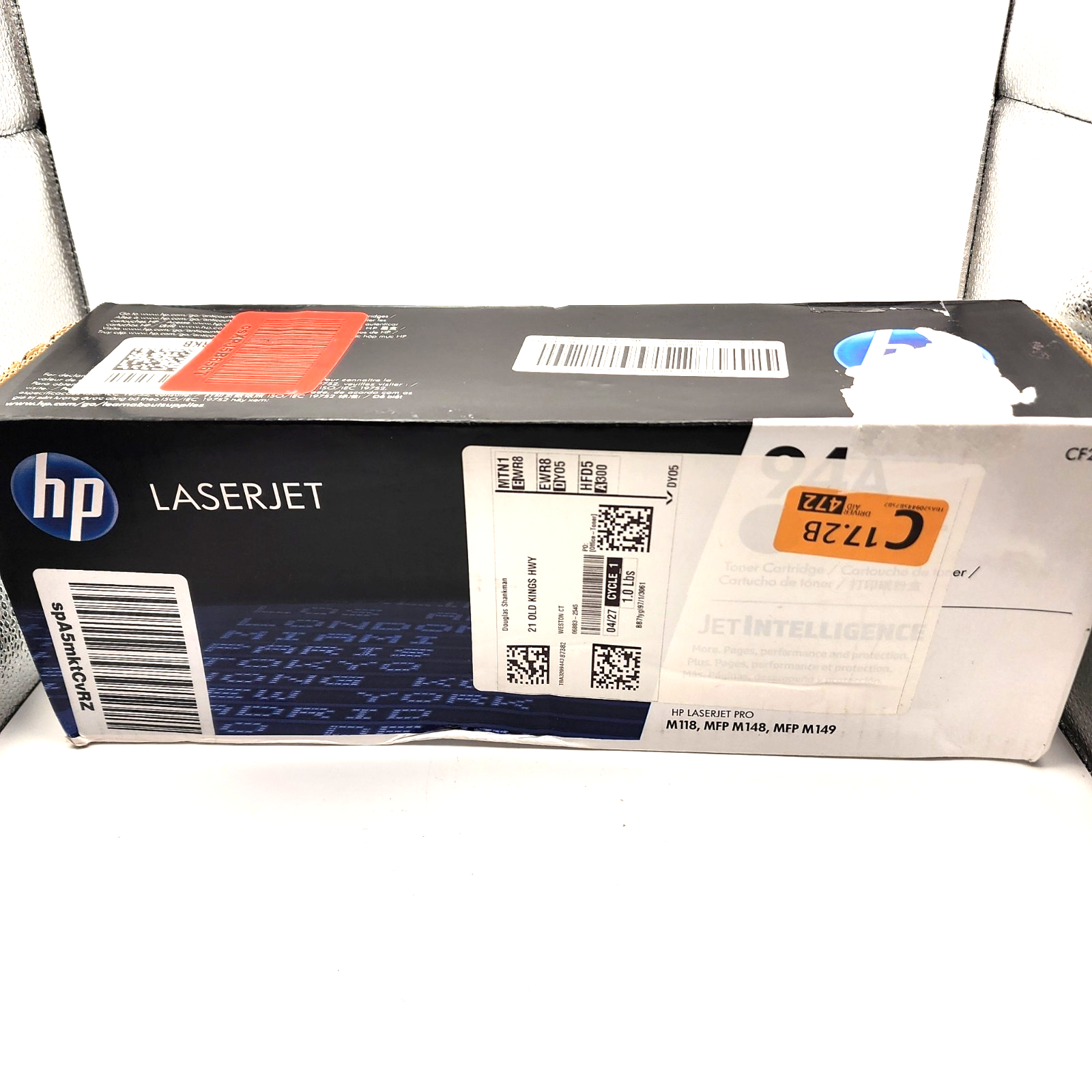 HP Genuine 94A Black Toner Cartridge CD294A - Box Has Minor Damage-image
