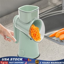 3 In 1 Vegetable Fruit Slicer Cutter Shredder Food Manual Rotary Grater Chopper