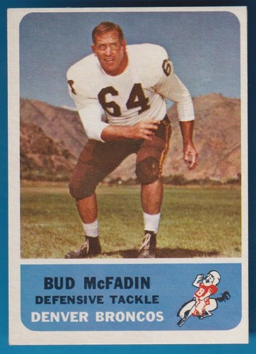 Bud McFadin #41 1962 Fleer card