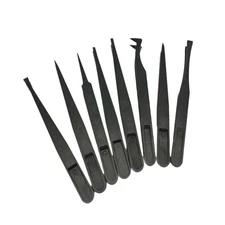 8Pcs Precision Tweezers Set Anti Statics Multipurpose for Electronics Repair