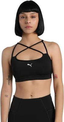 Puma Damen Move Strappy Bra Sport BH Gym Training Workout Schwarz Gr. XS