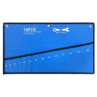 Wrench Organizer Roll Up Bag Metric 14-Pockets Wrench Roll Up Pouch, Tool Wre...