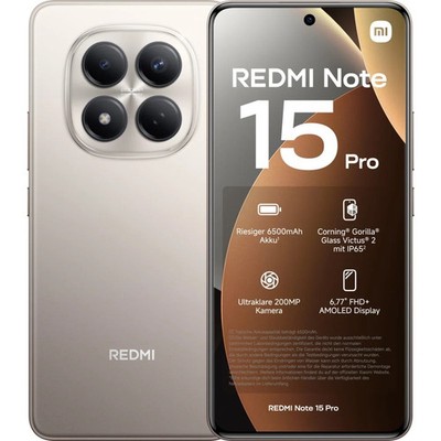 Xiaomi REDMI Note 15 Pro 256 GB Titanium Dual SIM Smartphone Handy Mobiltelefon