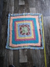 Granny Square Crochet Lap Blanket Small Throw Quilt