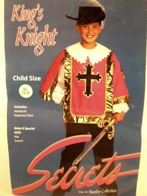 Secrets King's Knight Medieval Costume Child XL 14-16 Boy Crusader DLX SB-55 VTG