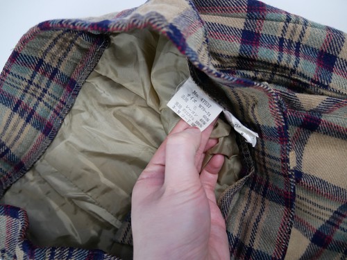 vintage wool 90s tarten beige check wide womens grunge shorts pants medium 12 - Picture 9 of 11