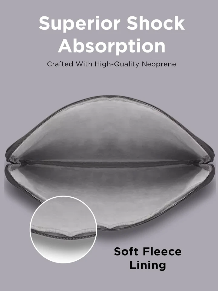 11" Laptop Sleeve – Neoprene Case w/ Soft Lining, Zipper, Fits MacBook - Image 4 of 4