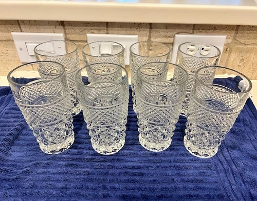 Anchor Hocking Wexford Flat Tumbler Vintage Glasses -  Set Of 8