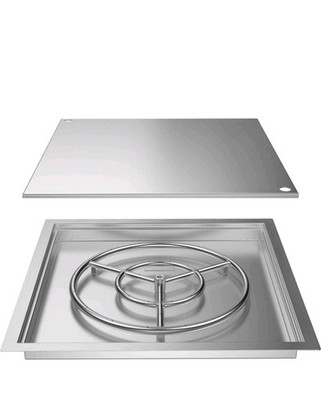  Fire Pit Pan Stainless Steel Fire Pit Burner Kit Drop-in NEW 24x24 sq in
