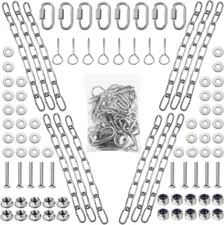 Hicarer Complete Hanging Target Gong Mounting Kit AR500 3/8" Steel silver 