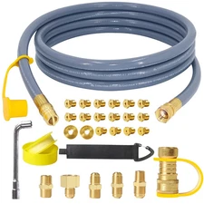 5369 Propane to Natural Gas Conversion Kit, 12FT 3/8" ID Natural Gas Hose wit...