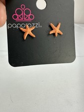 Paparazzi Kids Orange Starfish Earring Set