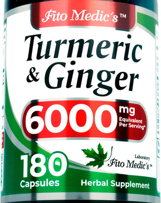 FITO MEDIC'S Lab | Turmeric and Ginger Supplement | 6000 Mg | 180 Caps S.