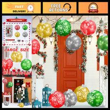 10 PCS Giant Inflatable Snowflake Ornaments - 9" Holiday Decorations for Yard 