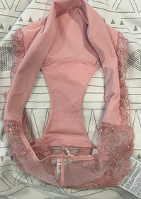 NWT La Perla Stolen Roses Embroidered Lace Underwire Bra 34C & M Panty Set Pink