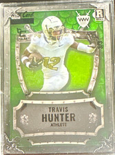 2025 Wild Card Travis Hunter Weekend Warrior Green Rookie SP #3/3. rookie card picture