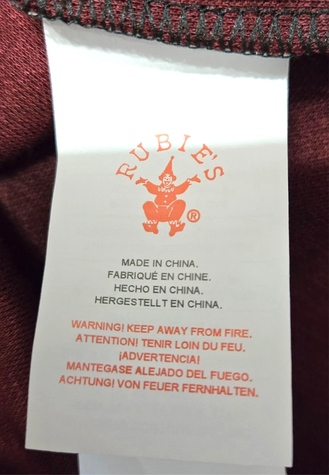 Disfraz Rubíes Talla Única Mujer Borgoña Túnica Vestido Dorado Foto 2 de 4