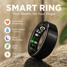 Smart Ring Bluetooth Call Heart Rate Blood Oxygen Monitor IP68 Waterproof
