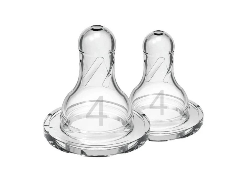 Botellas de silicona estándar Dr Browns Natural Flow paquete de 2 niveles transparentes 4-9 m+ Foto 2 de 3