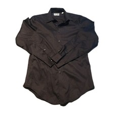 Calvin Klein Silm Long Sleeve Shirt Size 32/33 Wrinkle Free - Good Condition