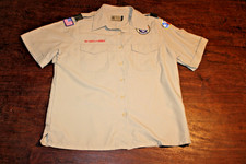 Boy Scouts of America BSA Women's Shirt Large Tan Vented Poly Microfiber Glued