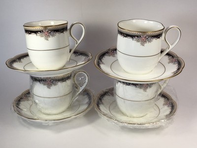 Vintage Noritake Palais Royal  Bone China Coffee Tea Cup &Saucer Set Of Four