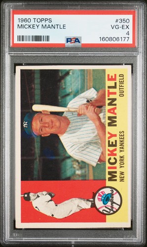 1960 TOPPS #350 MICKEY MANTLE PSA 4