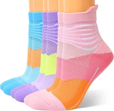 Compression Ankle Support Socks Women Coolmax Wicking Cushioned Athletic Plantar