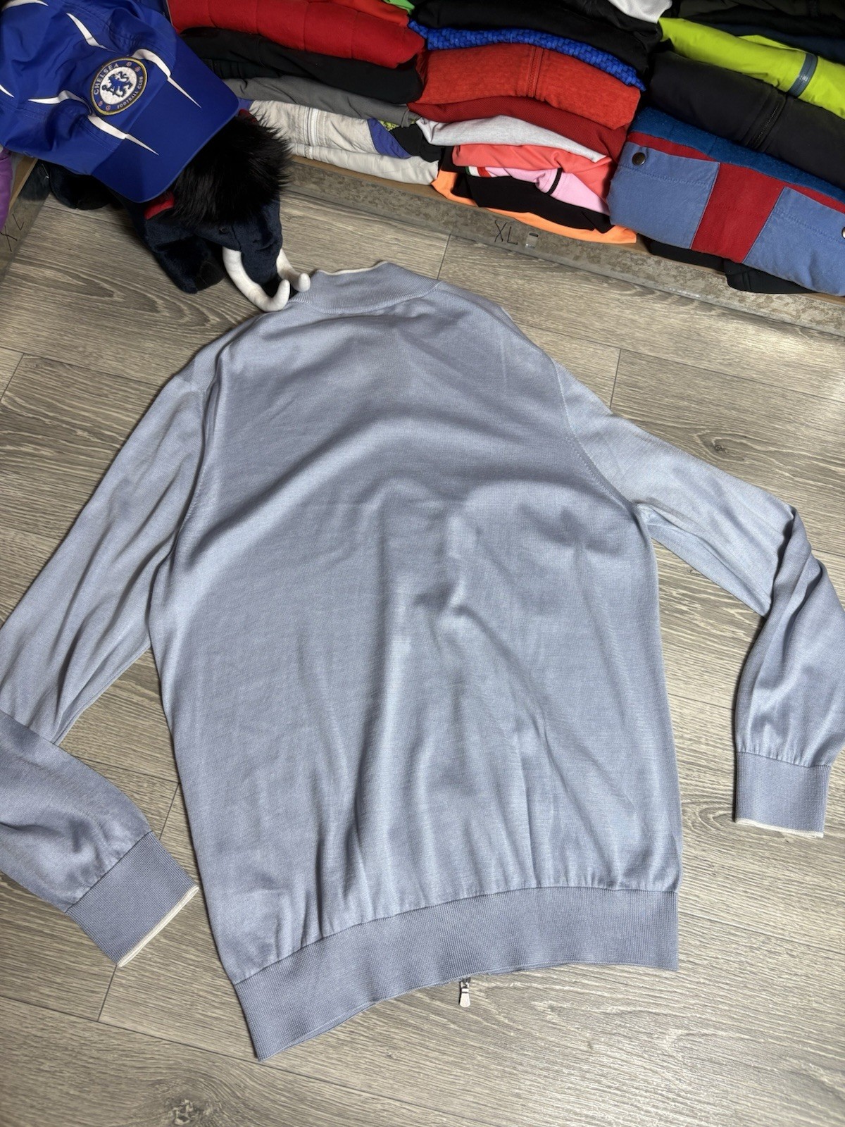 GRAN SASSO SILK COTTON FULL ZIP JUMPER JACKET MEN SIZE 54 RARE LUXURY image 9