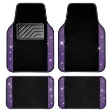 CAR PASS Bling Rhinestone Diamond Car Floor Mats Crystal Sparkly Shiny Set