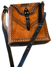 VTG Leather Horse Crossbody Bag Mexico Hand-Tooled