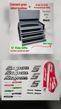 CEMENT GRAY Mini Tool Box Top Chest 3 Drawers+18 Snap on Tools Promo Gifts logos