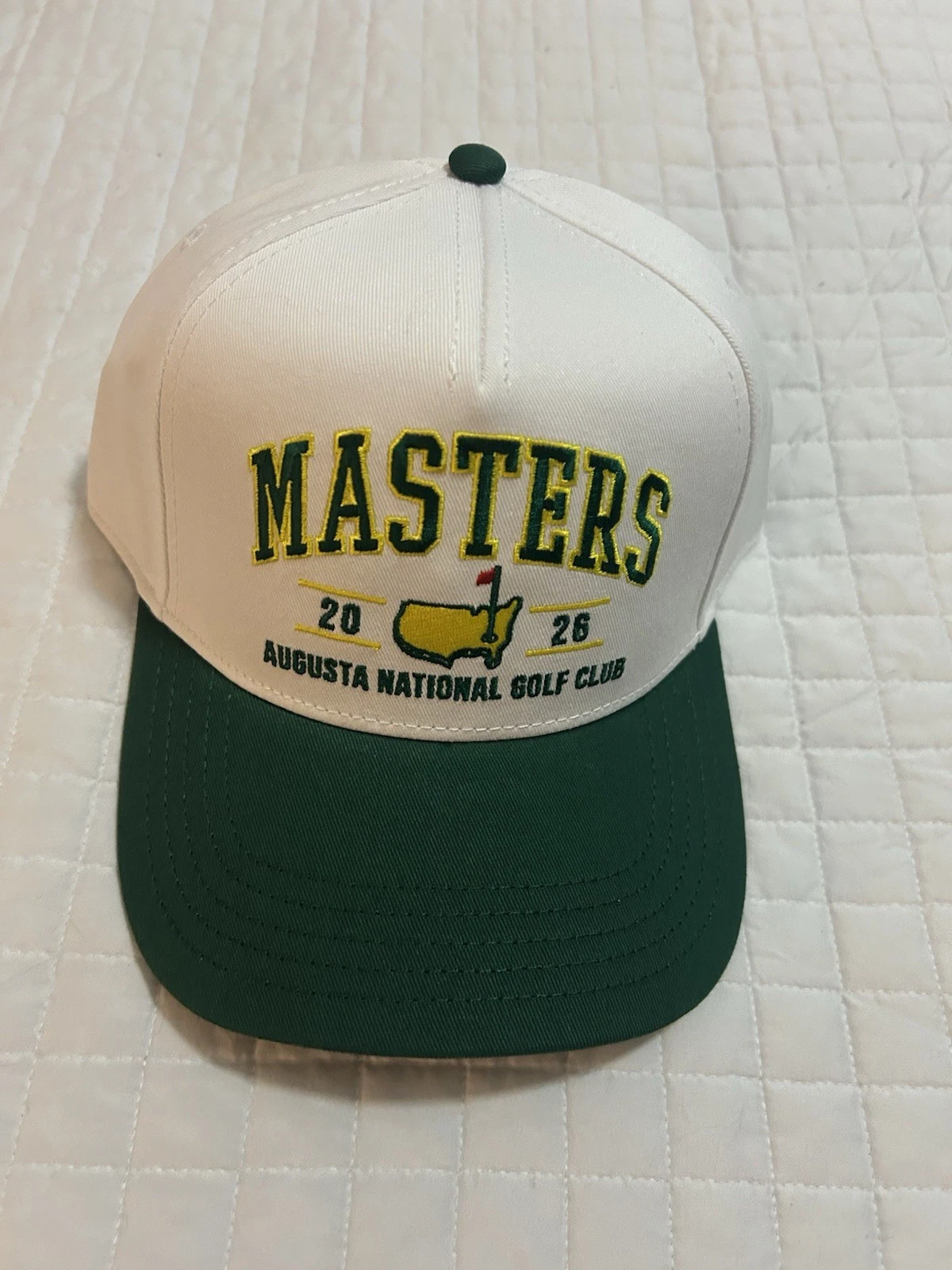 Masters Tournament Augusta National Golf Club Cap 2026 White Green Adjustable